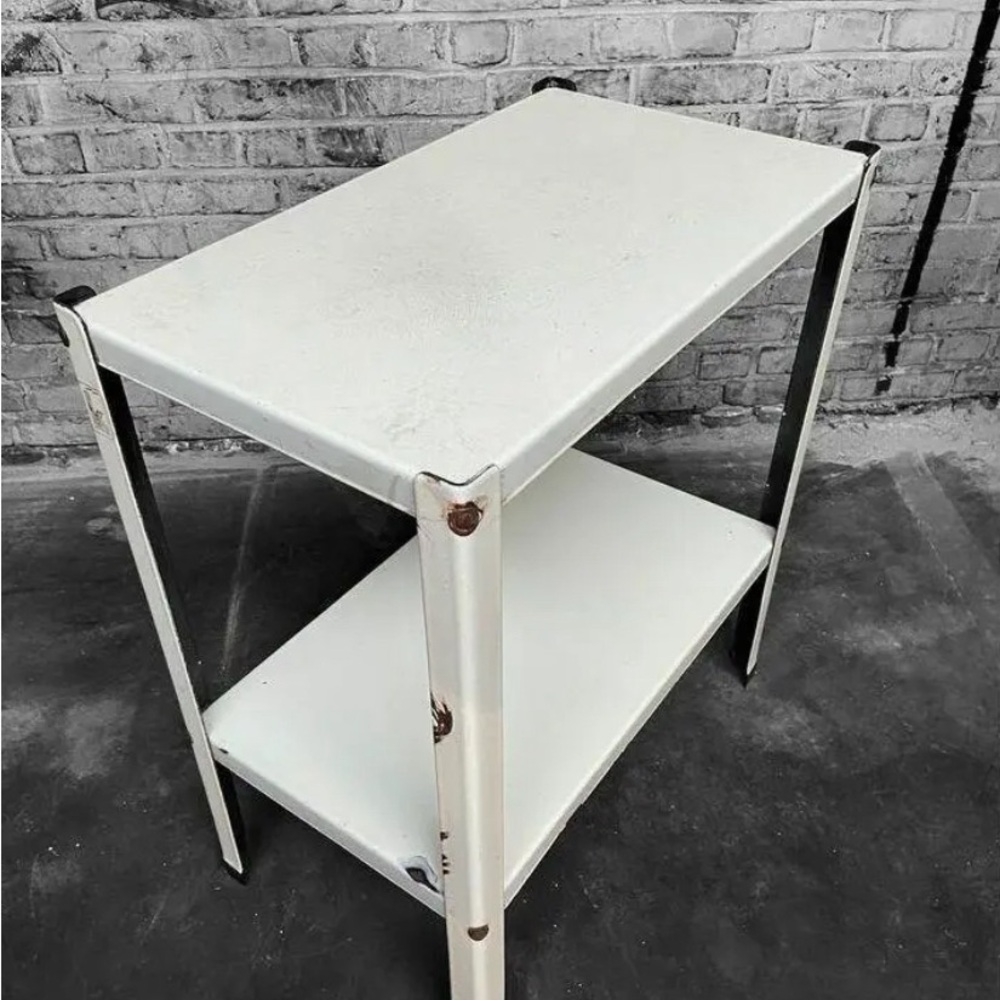 Industrial white enamel table not exactly the same table